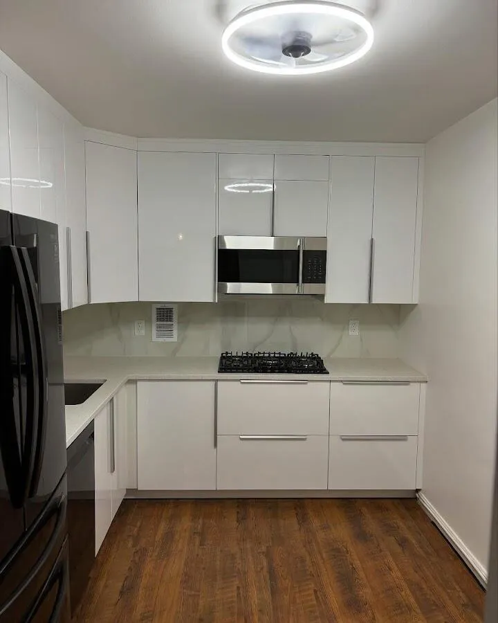 Renovated kitchen with quartz countertops in Newton